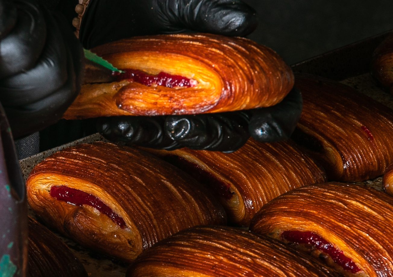 Croissanty s malinovou náplní